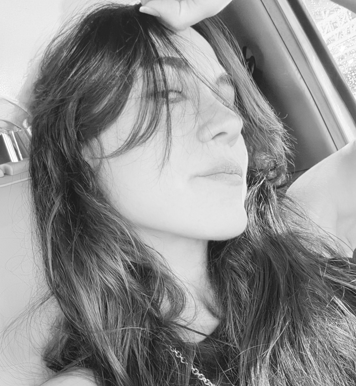 Black and white portrait of Gabie Rainfall
